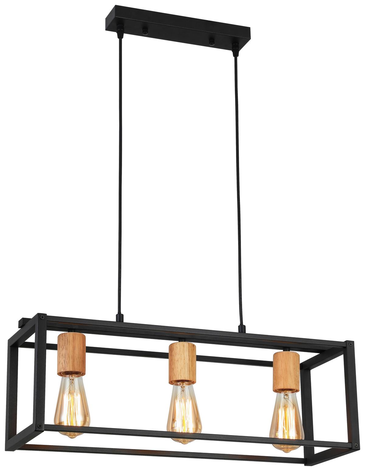 LAMPA WISZĄCA ISGARD - kolor naturalny/czarny, Modern, metal/drewno (60/20/120cm) - Bessagi Home