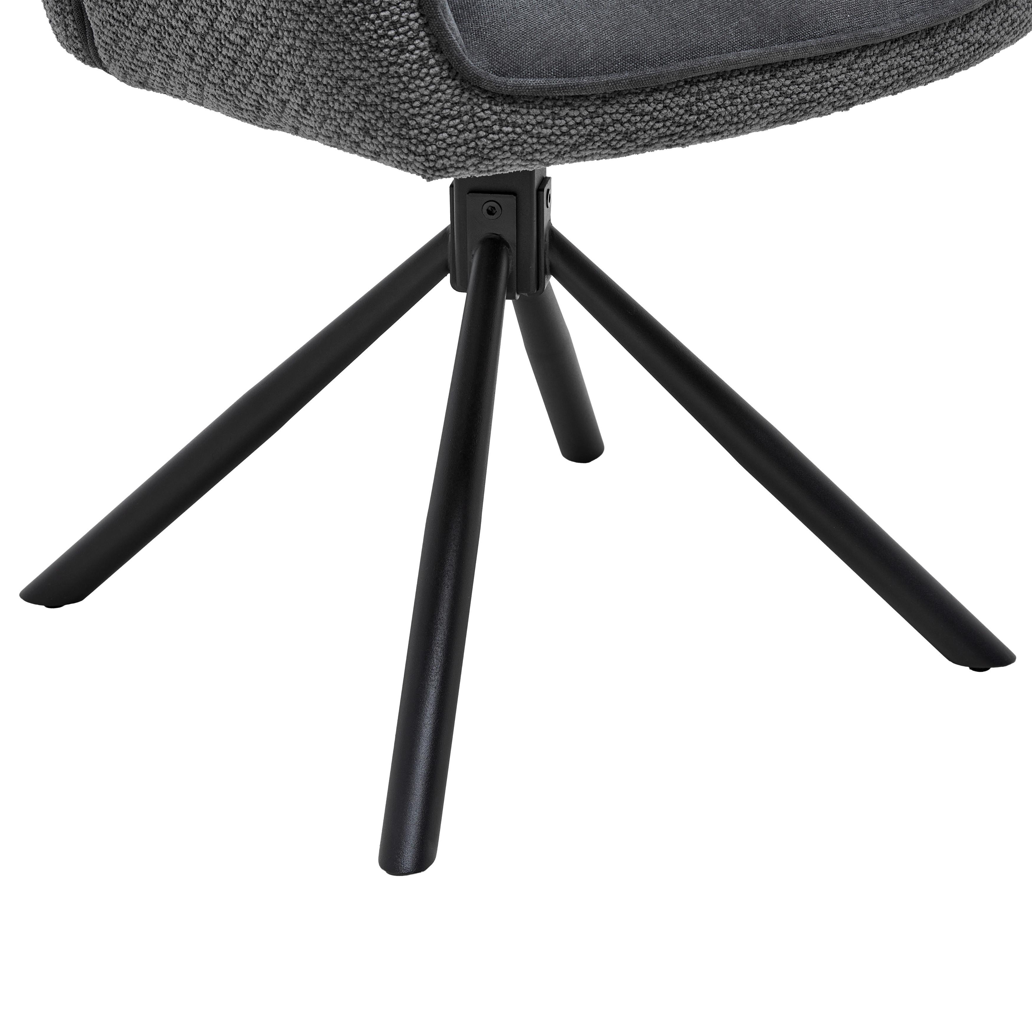 STOL MED ARMSTÖD QUEENS - svart/antracit, Design, metall/textil (60/89/64cm) - Mömax