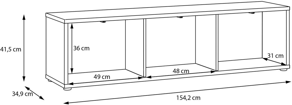 KOMODA NISKA ALICE SPRINGS - szary/taupe, Modern, materiał drewnopochodny/tworzywo sztuczne (154,2/42,5/34,9cm) - Carryhome