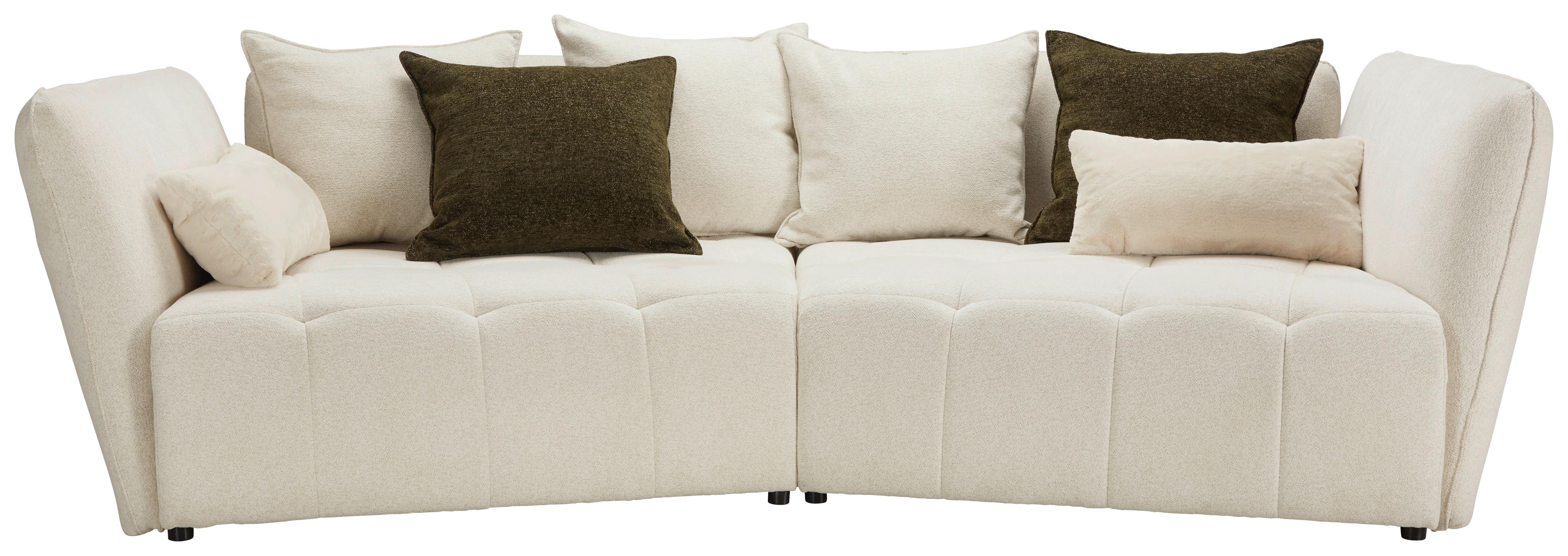 Canapea Boxspring SOFI - verde închis/crem, Modern, textil (294/93/152cm) - Premium Living