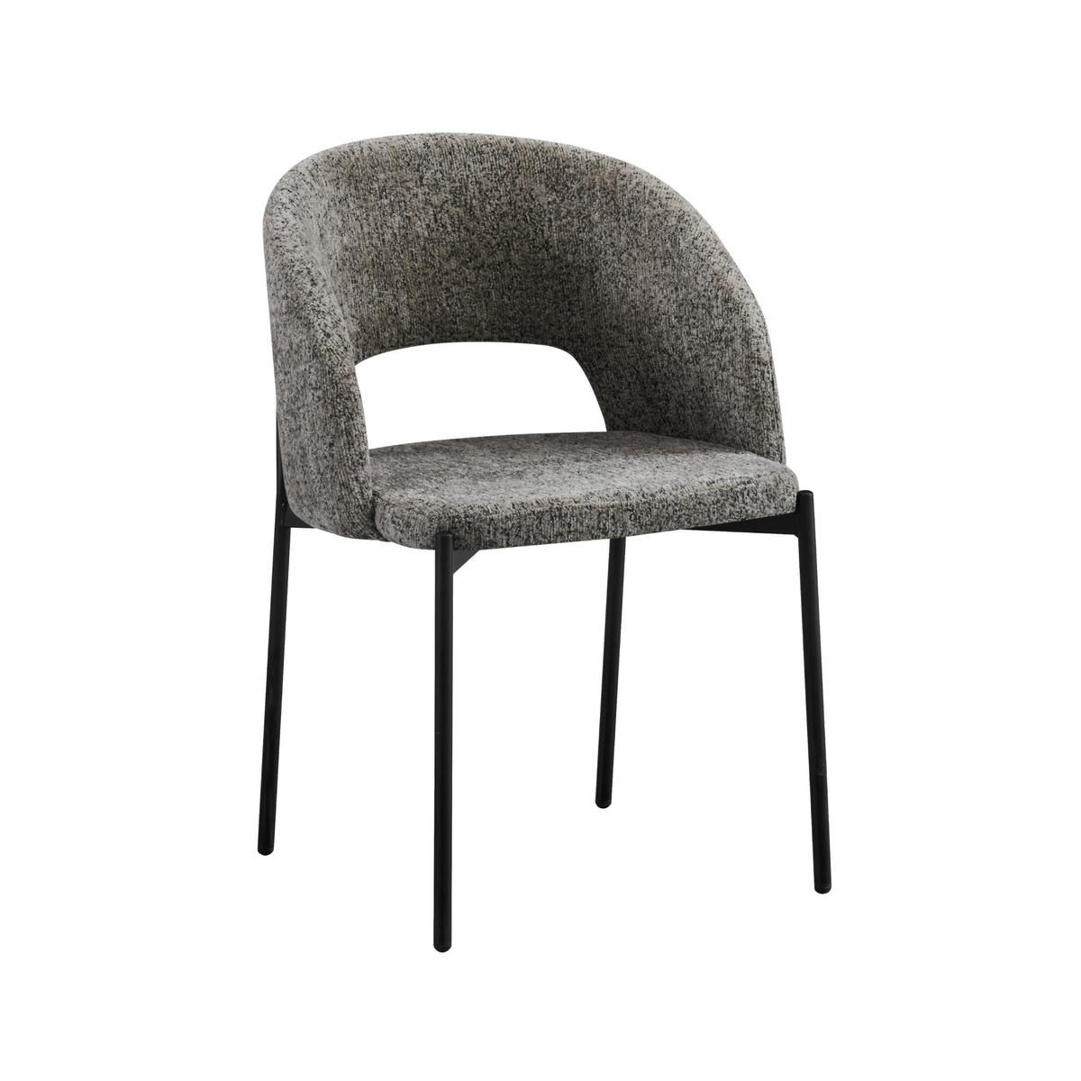 Stuhl Nadiya Braun Leinenoptik Gepolstert - Schwarz/Braun, MODERN, Holz/Textil (52/78/56cm) - Bessagi Home
