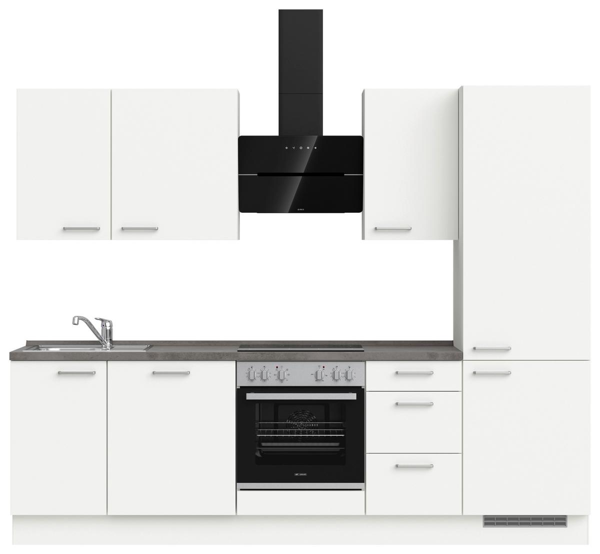 Küchenleerblock Touch High o. Geräte Weiß - Edelstahlfarben/Weiß, MODERN, Holzwerkstoff/Metall (270cm) - Nobilia