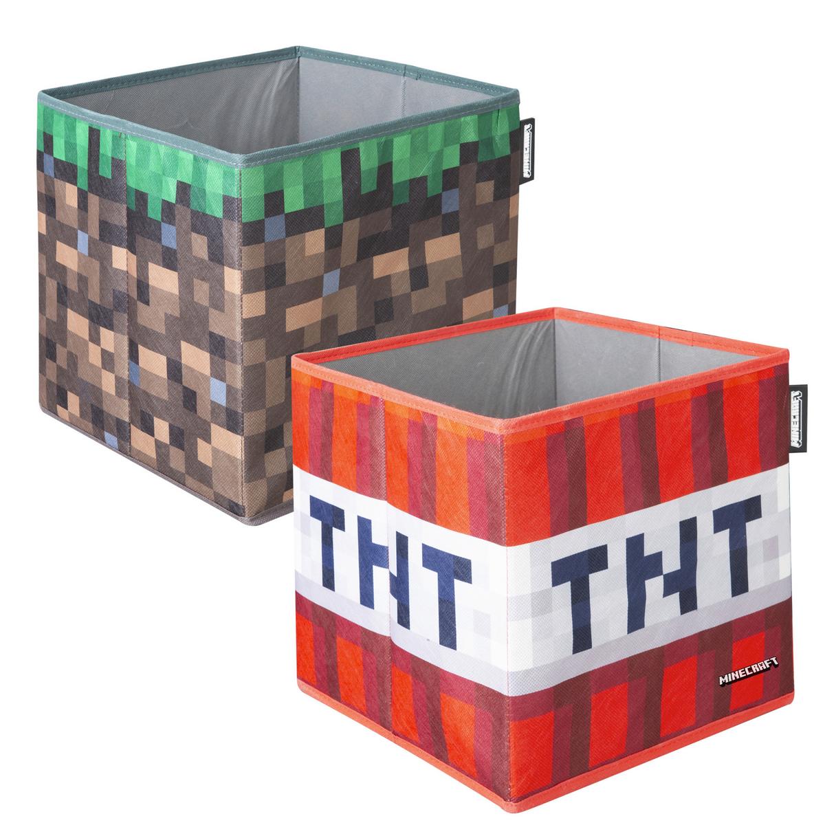 Zložljiv Zaboj Minecraft, 2 Kos - večbarvno, Moderno, tekstil (27/27/27cm) - Minecraft
