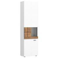 VITRINĂ ORETA - alb/culoare lemn stejar, Modern, sticlă/material pe bază de lemn (54,7/200/36,6cm) - Modern Living