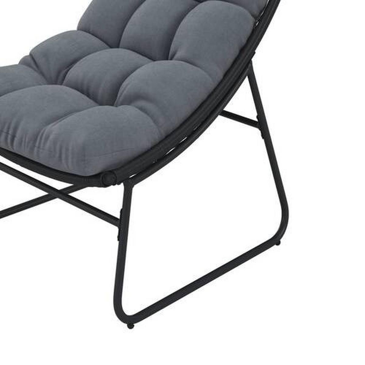 Balkonset Elia Grau Metall/Outdoorstoff +Abdeckung - Dunkelgrau/Grau, MODERN, Kunststoff/Textil - Bessagi Garden