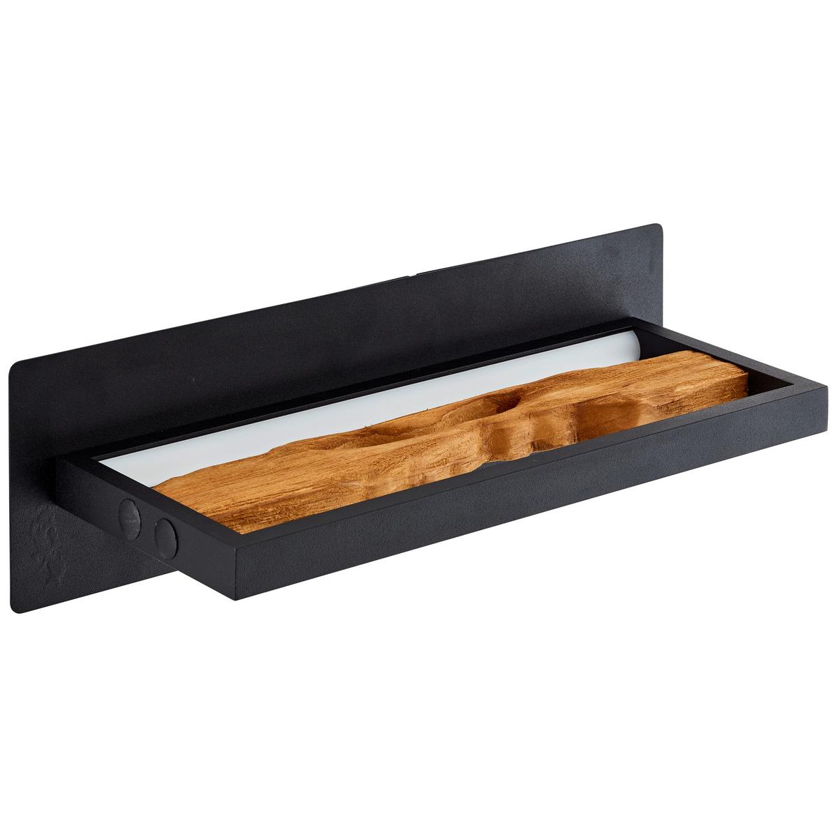 LED-Wandleuchte Chaumont Braun/Schwarz max. 9,5 Watt - Schwarz/Braun, Design, Holz/Metall (15,1/35cm) - Brilliant