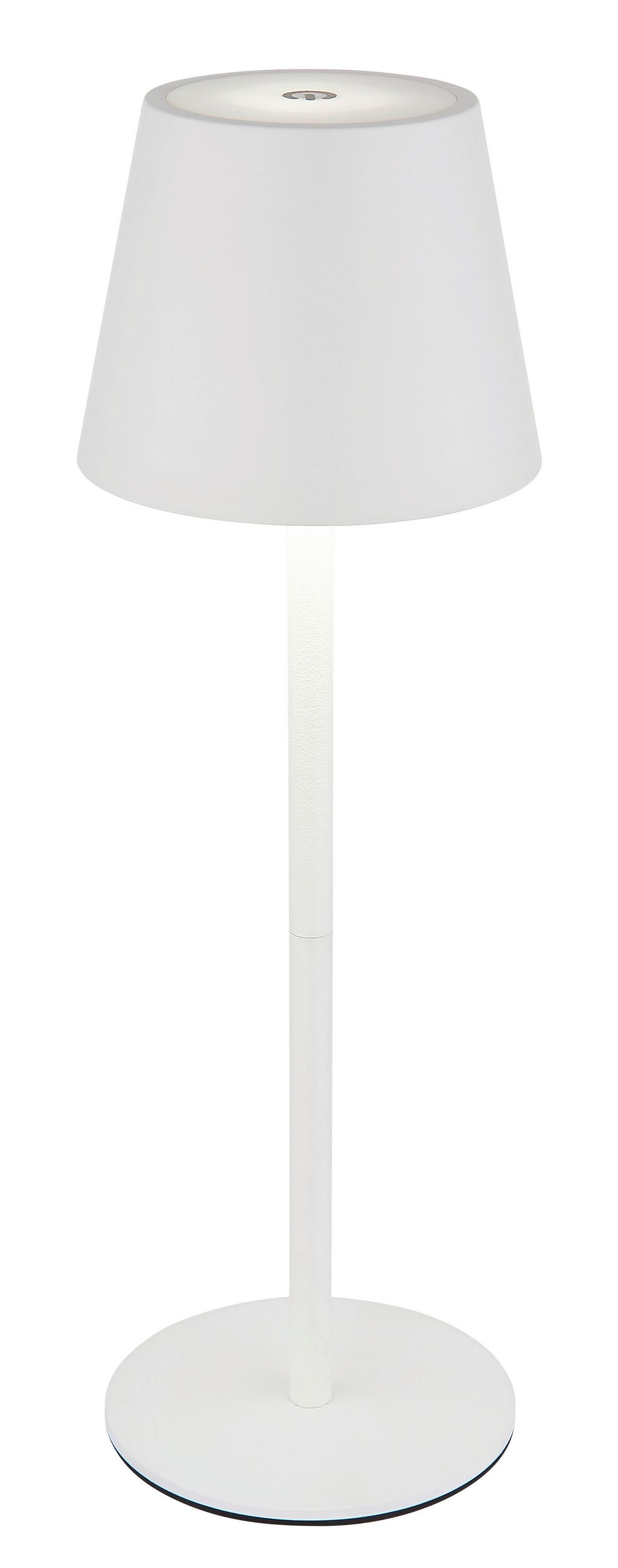 AKKU-TISCHLEUCHTE 58488W VERSCHLUSSLICHT - Weiss, Design, Kunststoff/Metall (10,6/36cm) - Globo