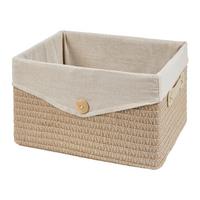 Košara Za Rublje Denise - bež, Romantično / ladanjski, tekstil/plastika (35/20/26cm) - Mömax