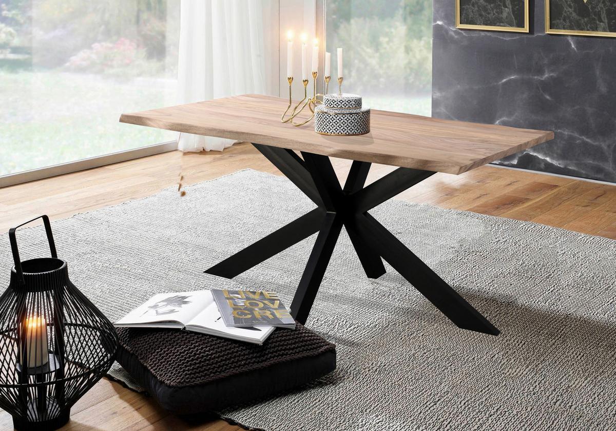 Esstisch Amon Braun/Schwarz - noir/marron, Natur, métal/bois (140/85/77cm) - Mömax