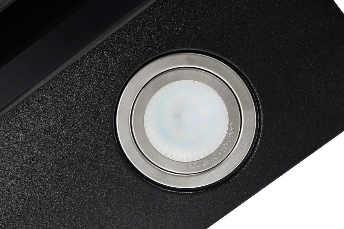 DUNSTABZUGSHAUBE RESPEKTA SKALA 60 CM - Schwarz, Trend, Glas/Metall (59,5/74,2-109,2/38,5cm) - Respekta