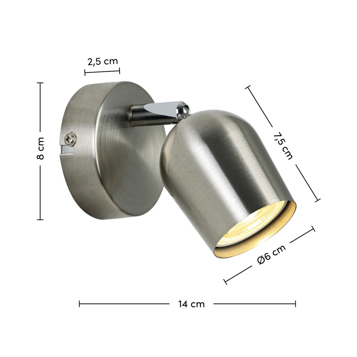 Reflektor Ernestine - barve kroma/barve niklja, Romantika, kovina/umetna masa (14/8/7,5cm) - Mömax