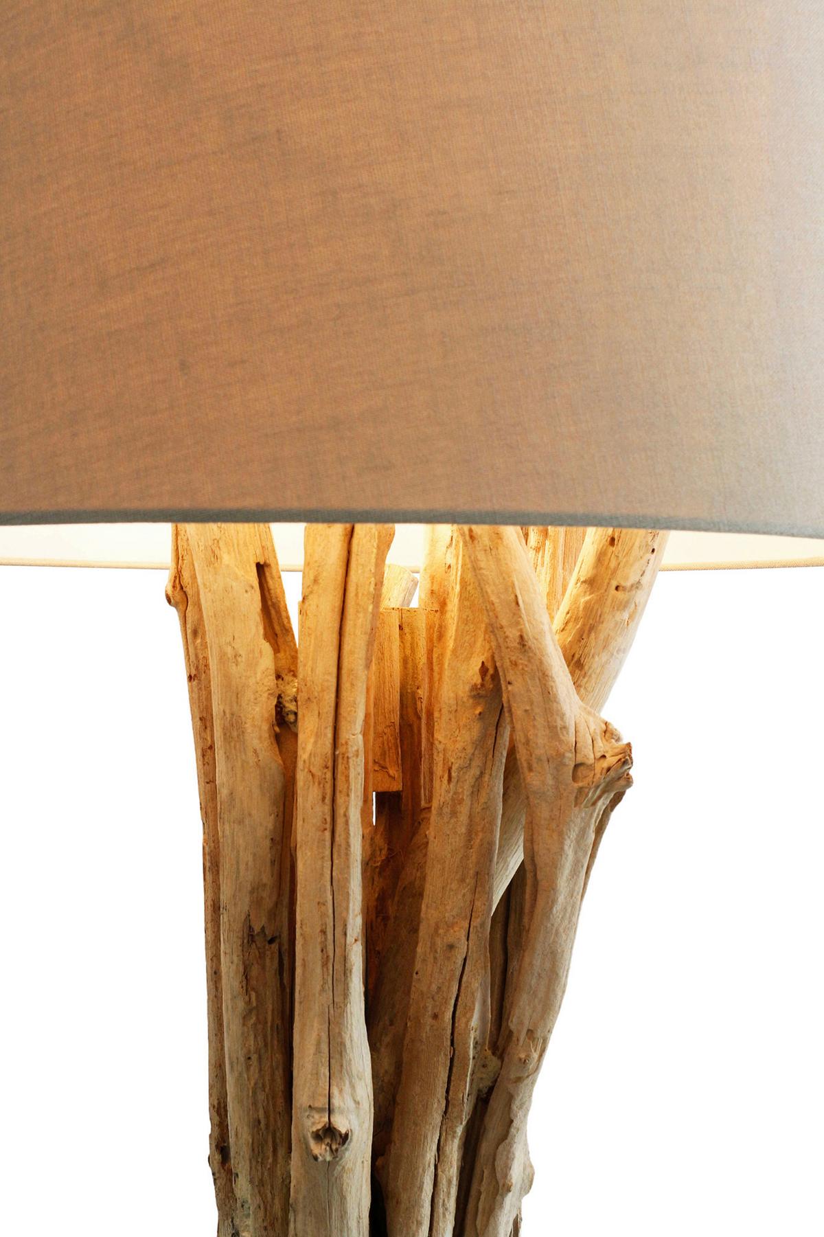 Stoječa Svetilka Driftwood - bela, Design, tekstil/les (30/150/30cm) - P & B