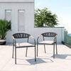 Gartensessel Benicio Grau Polywood/Textilene 2er-Set - Dunkelgrau/Naturfarben, MODERN, Kunststoff/Textil (56/80/64cm) - Bessagi Garden