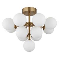 DECKENLEUCHTE 56143-13GD  GRAPPY - Goldfarben/Opal, Lifestyle, Glas/Metall (56/43cm) - Globo