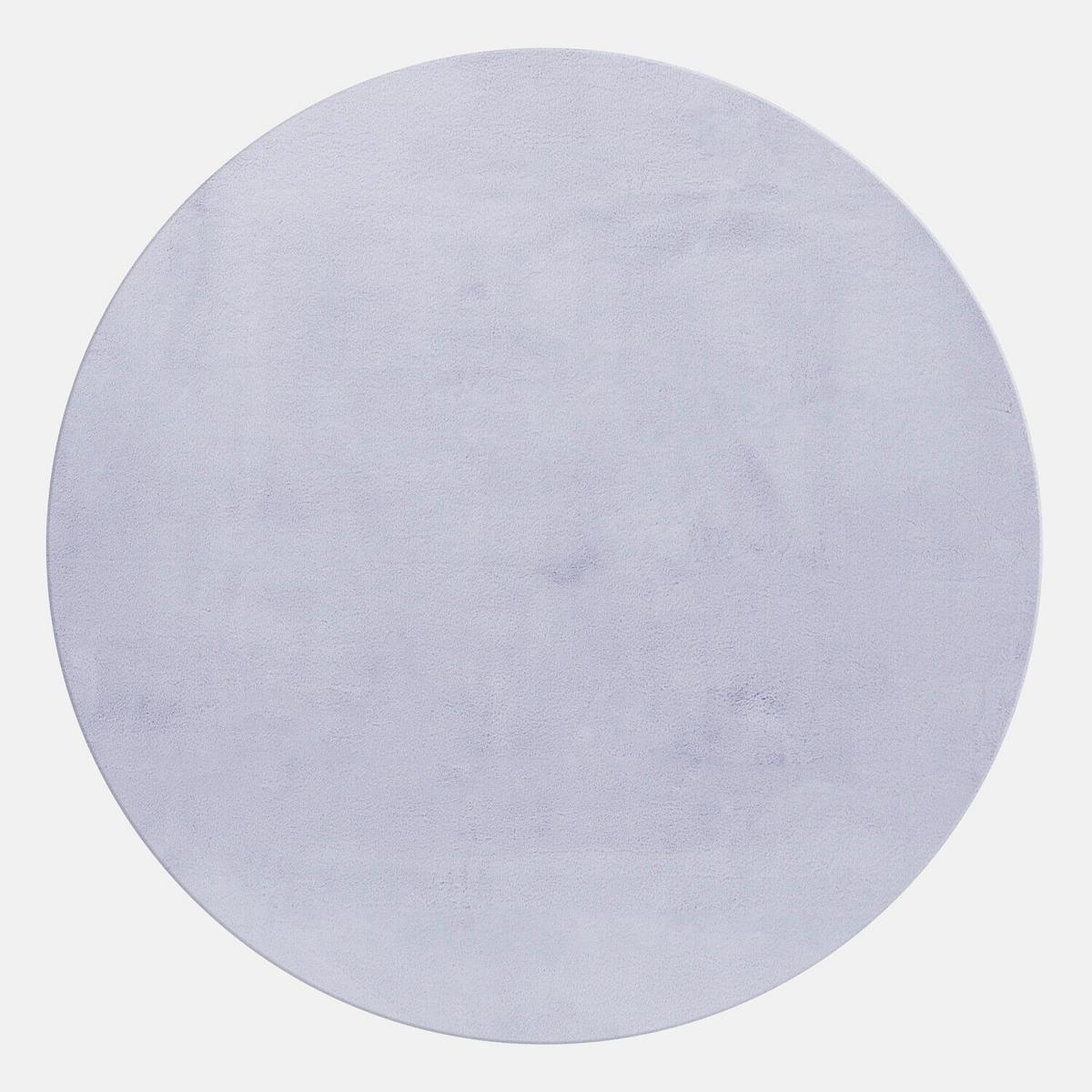 Hochflorteppich Pouffy Silberfarben Ø ca. 160cm - Silberfarben, Basics, Textil (160/160cm)