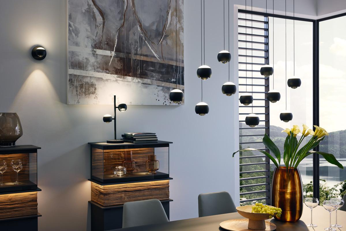 KINKIET LED MR24441132 CANNON - czarny/przezroczysty, Konventionell, tworzywo sztuczne/metal (14/16cm) - Musterring