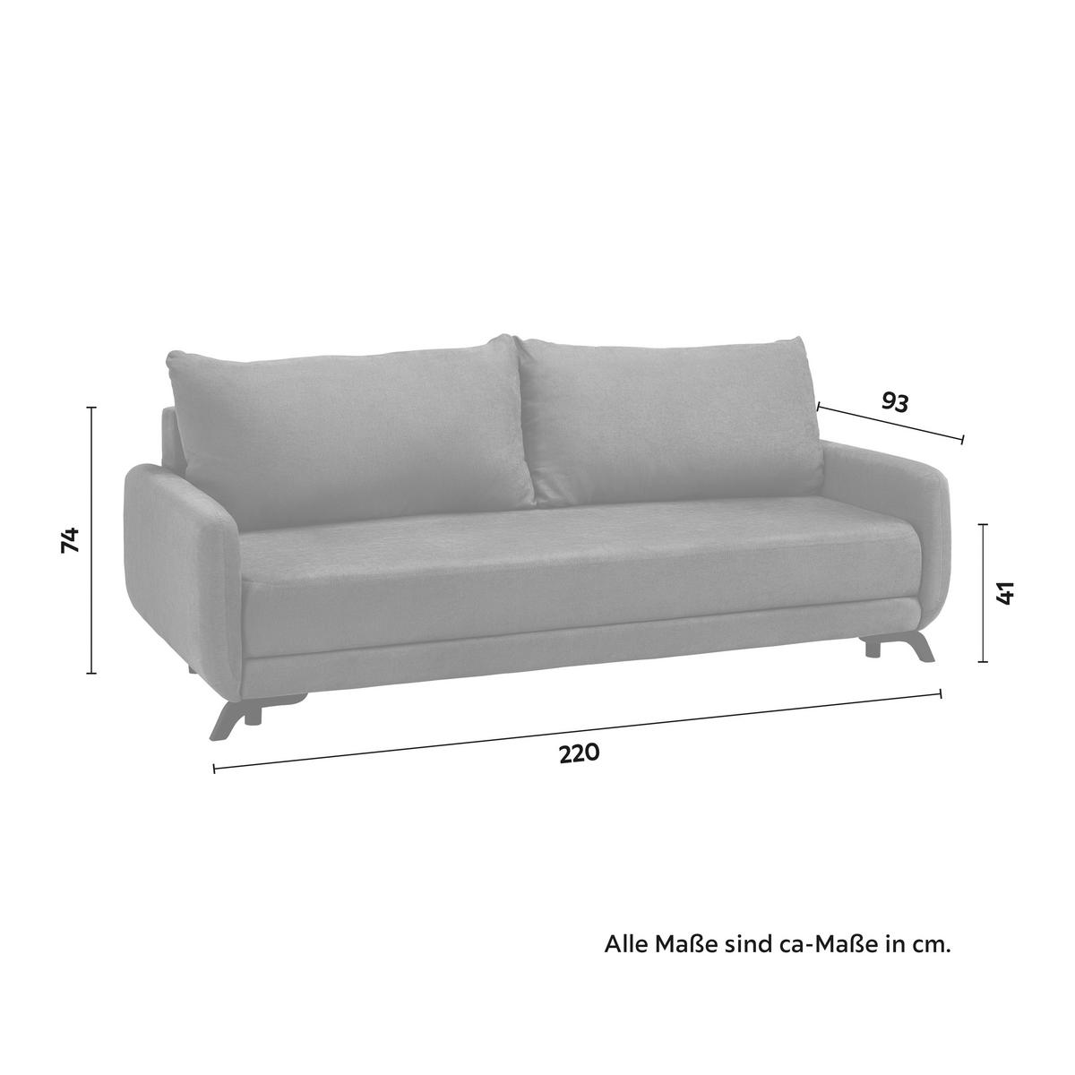 Canapea extensibilă OLIVER - antracit/culoare lemn acacia, Modern, lemn/textil (220/74/93cm) - Bessagi Home