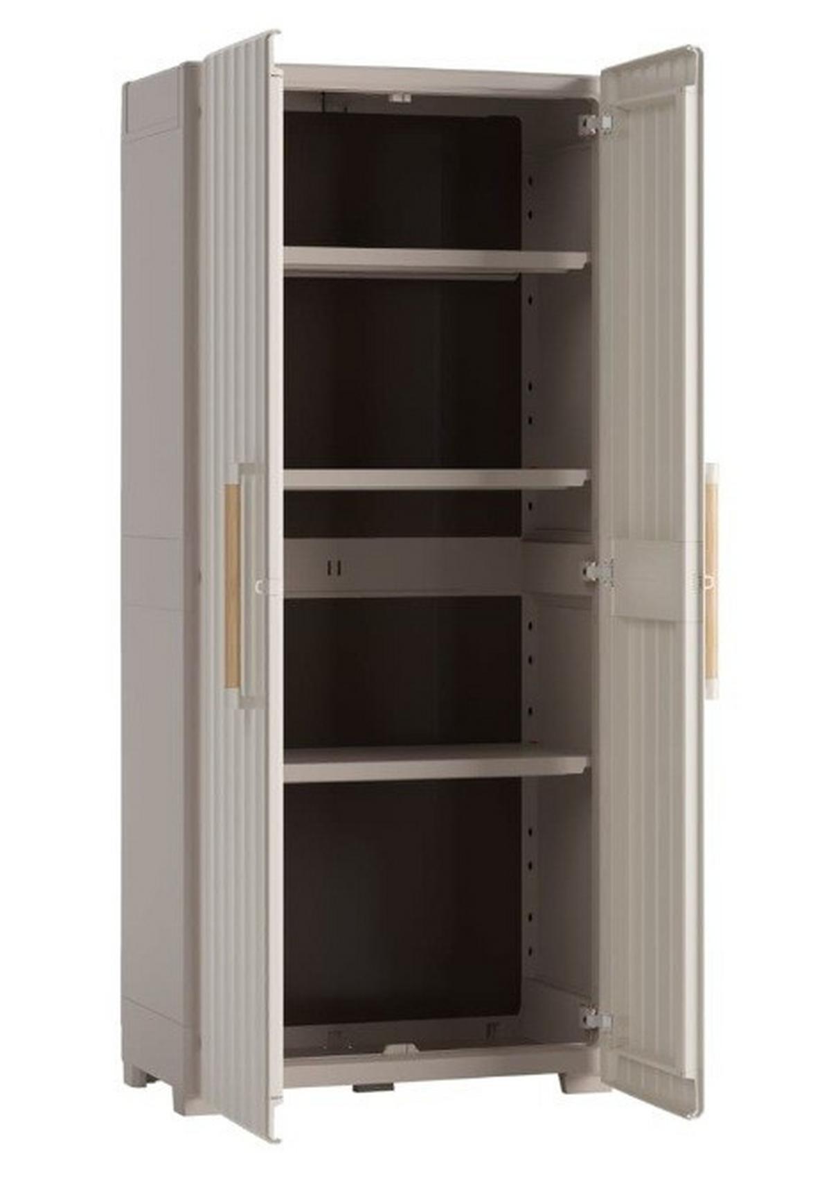 Tárolószekrény Keter Groove 255129 - bézs/homokszínű, műanyag (80/45/180cm) - Keter