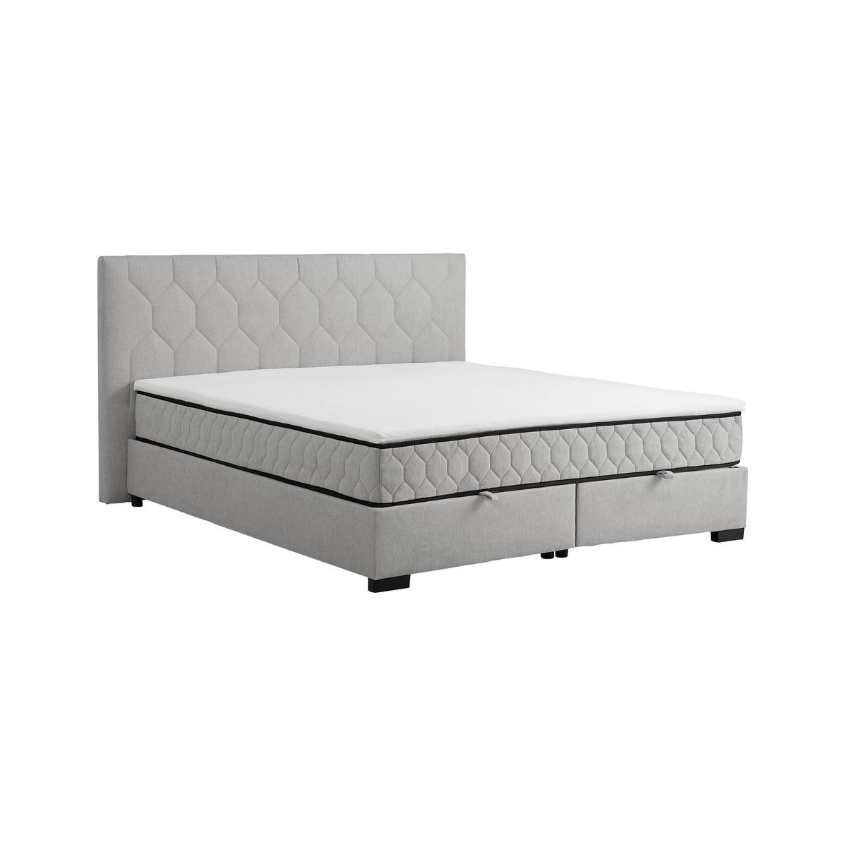 Boxbett Maya-D-Exklusiv Hellgrau ca. 160x200cm - Hellgrau/Schwarz, Konventionell, Holz/Holzwerkstoff (160/200cm) - Mömax