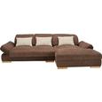 Wohnlandschaft Braun - Beige/Dunkelbraun, ROMANTIK / LANDHAUS, Textil (305/90/185cm) - ZANDIARA
