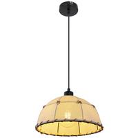 Hängeleuchte Rex max. 60 Watt - Beige/Schwarz, Natur, Naturmaterialien/Textil (30/120cm) - Globo