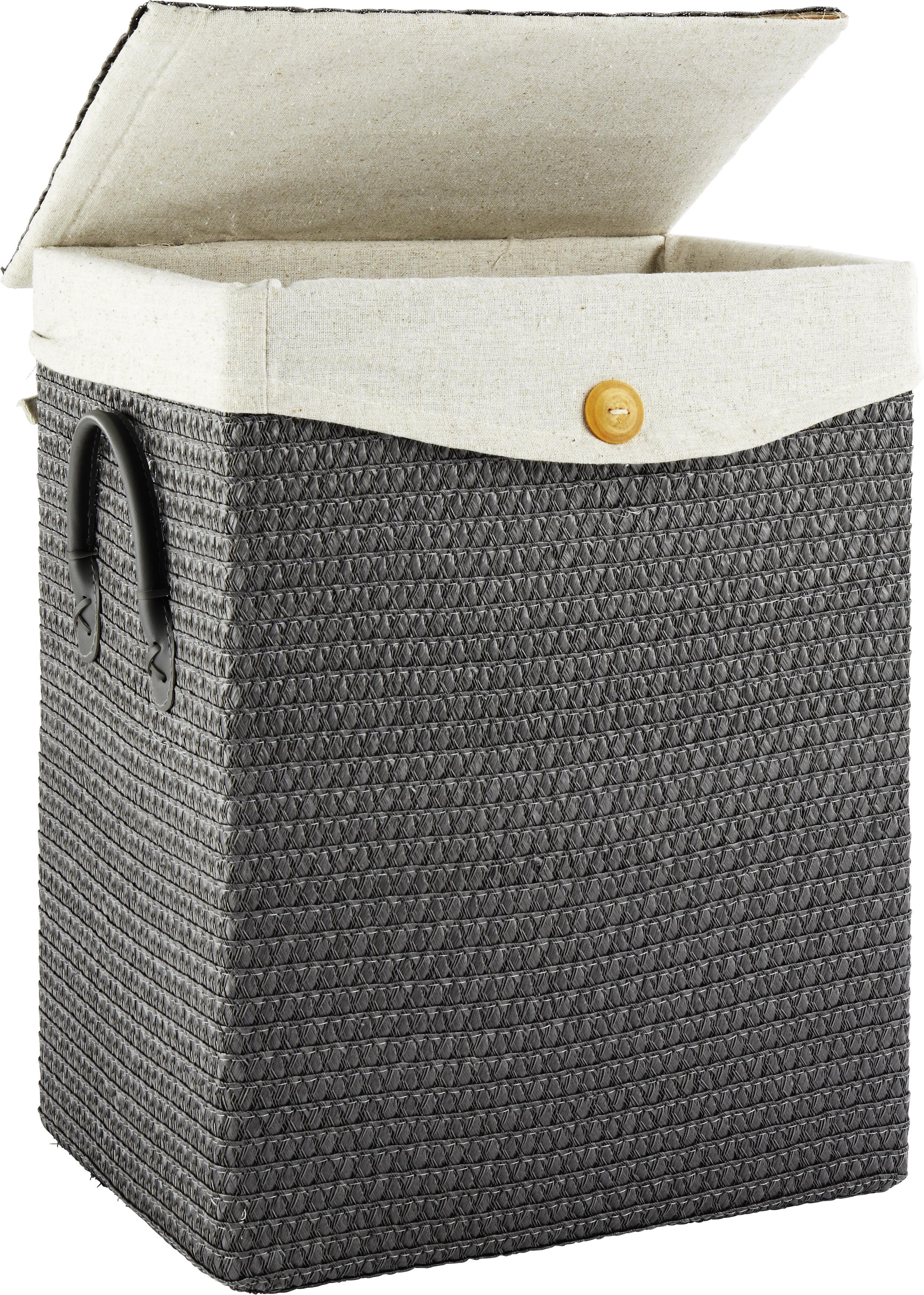 TVÄTTKORG DENISE - grå, Romantik / Lanthus, textil/plast (35/44/26cm) - Mömax