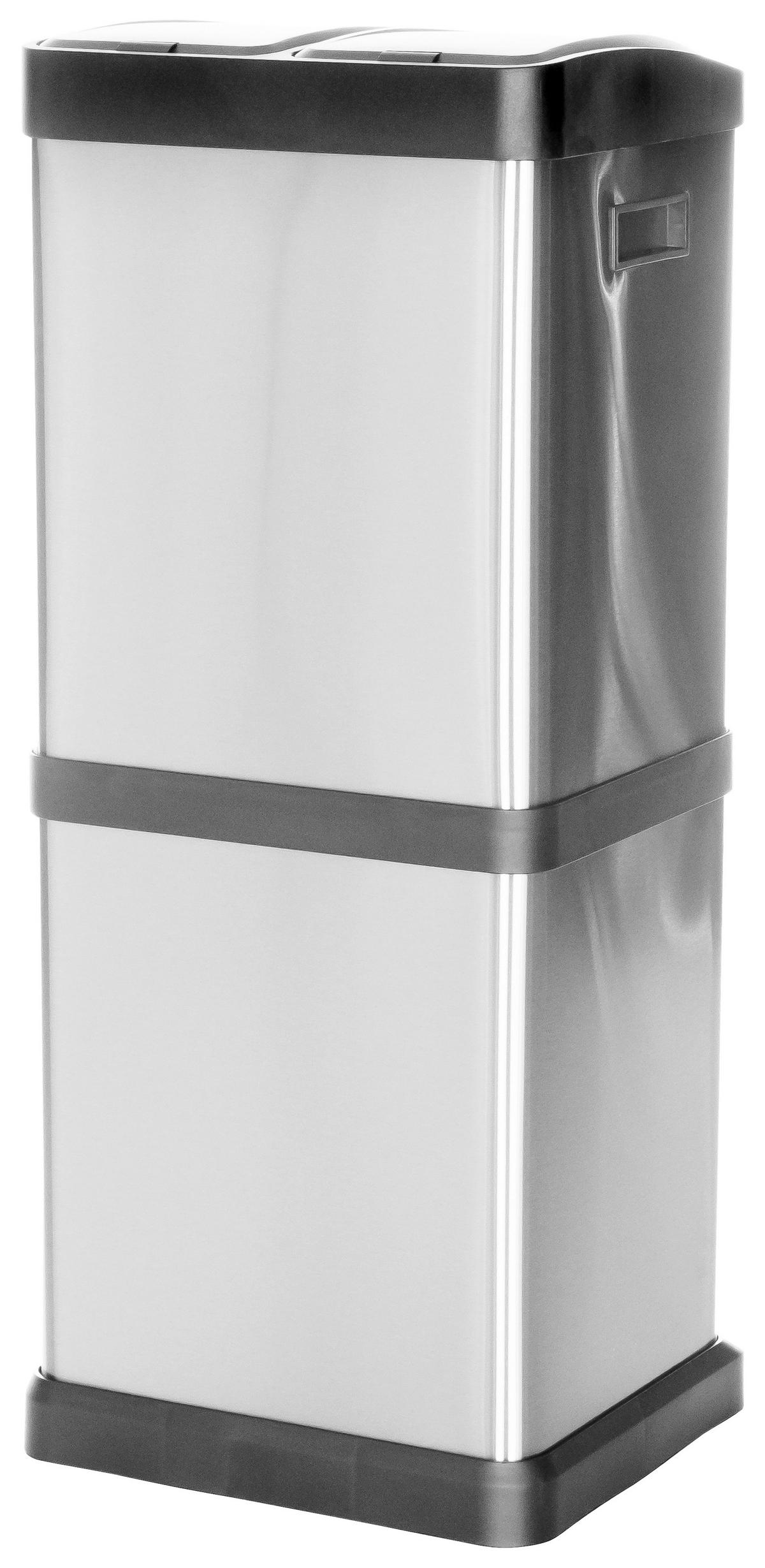 Koš Za Smeti Clean Vii, 32 L, Srebrna - srebrne barve/črna, Basics, kovina/umetna masa (32/78/32cm) - MID.YOU