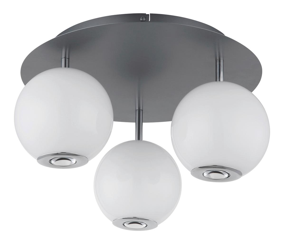 LED-DECKENLEUCHTE 16062-3D SIMMONS - Klar/Chromfarben, Konventionell, Glas/Kunststoff (42/25cm) - Globo