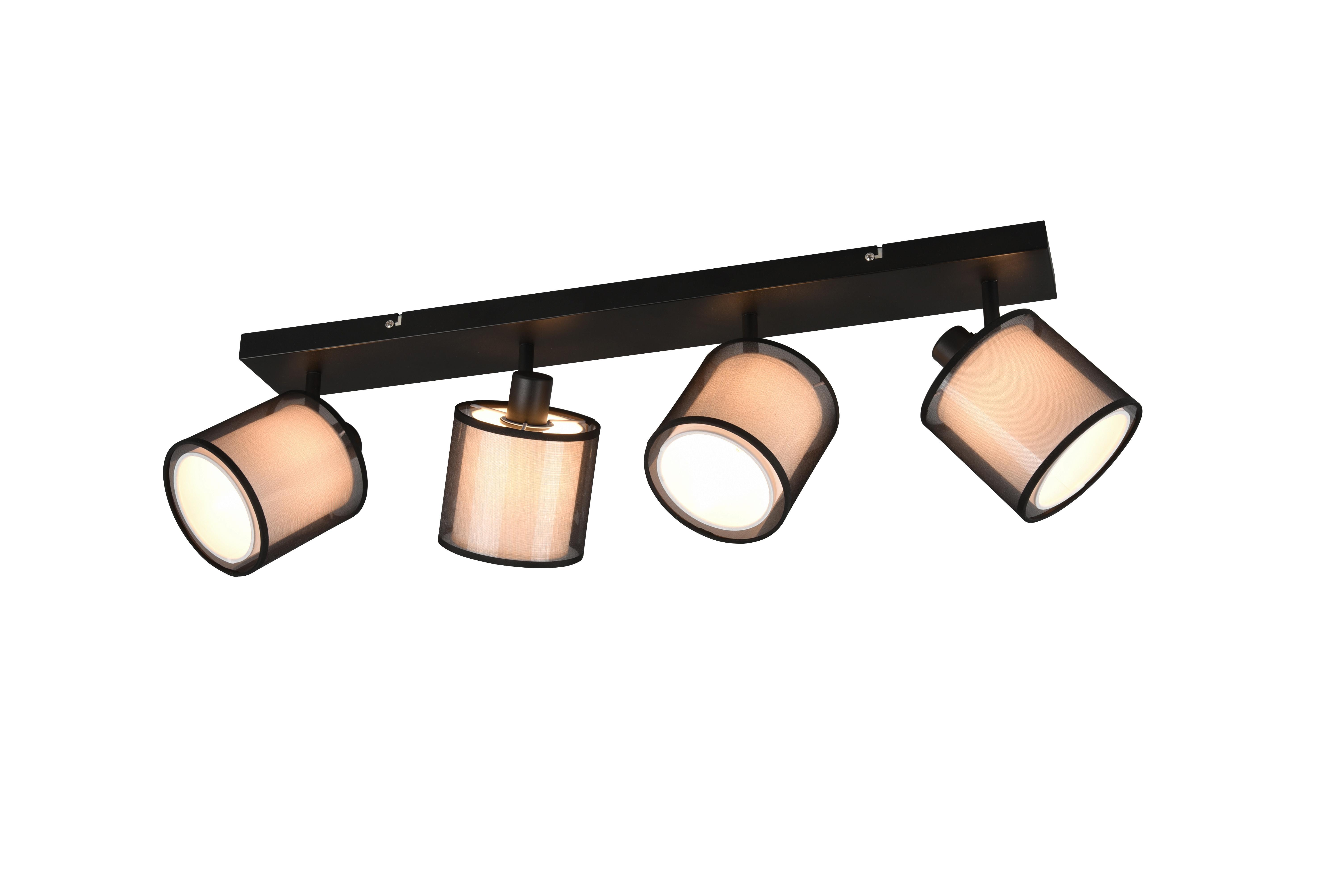 Strahler Burton Grau/Schwarz max. 28 Watt - Schwarz/Grau, Basics, Textil/Metall (71,5/19,5/18cm) - Trio Leuchten