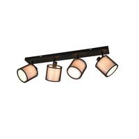 Strahler Burton Grau/Schwarz max. 28 Watt - Schwarz/Grau, Basics, Textil/Metall (71,5/19,5/18cm) - Trio Leuchten