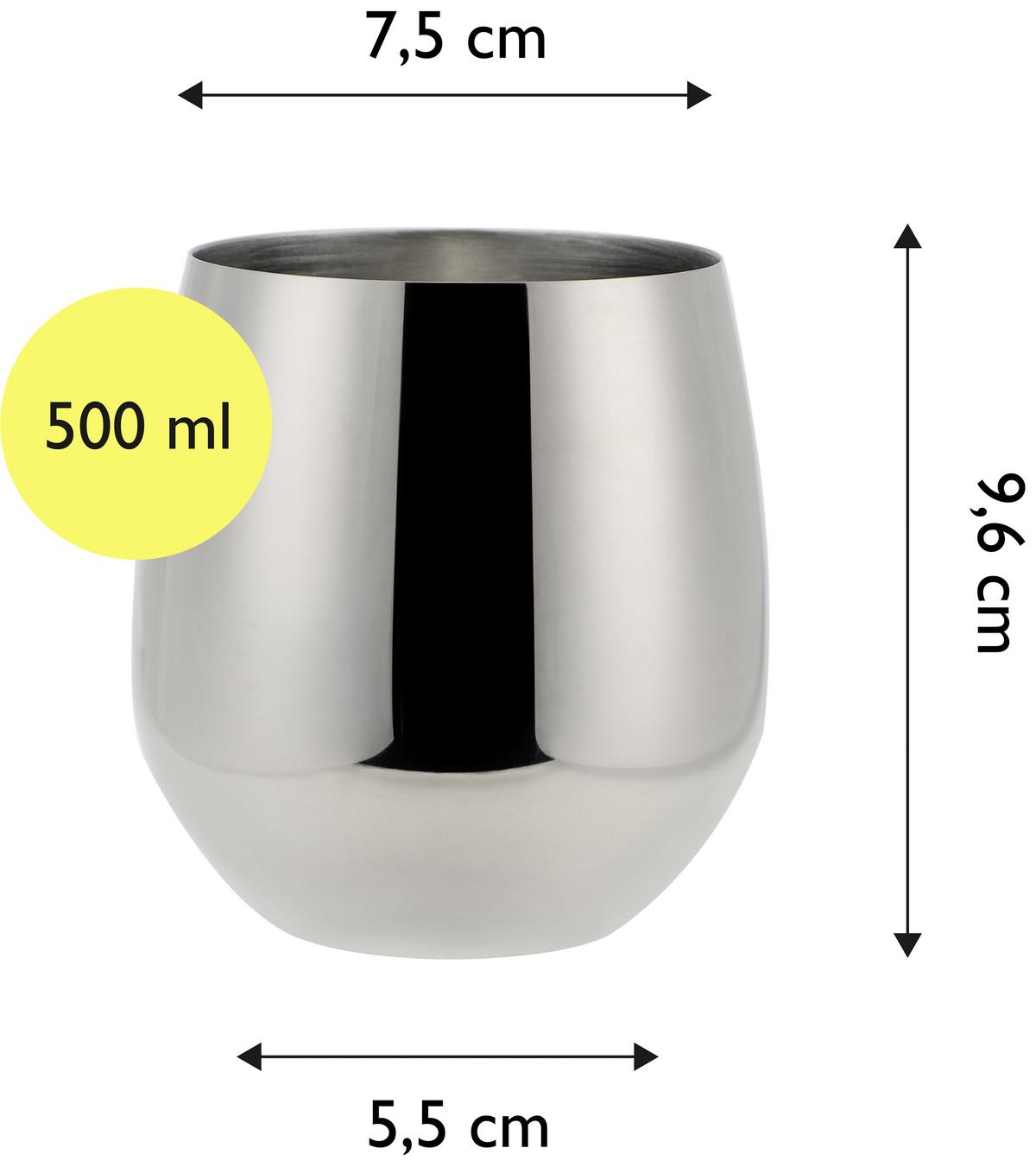 Set Kozarcev Water, 6-Delni - srebrne barve, Trend, kovina (9,6cm) - Echtwerk