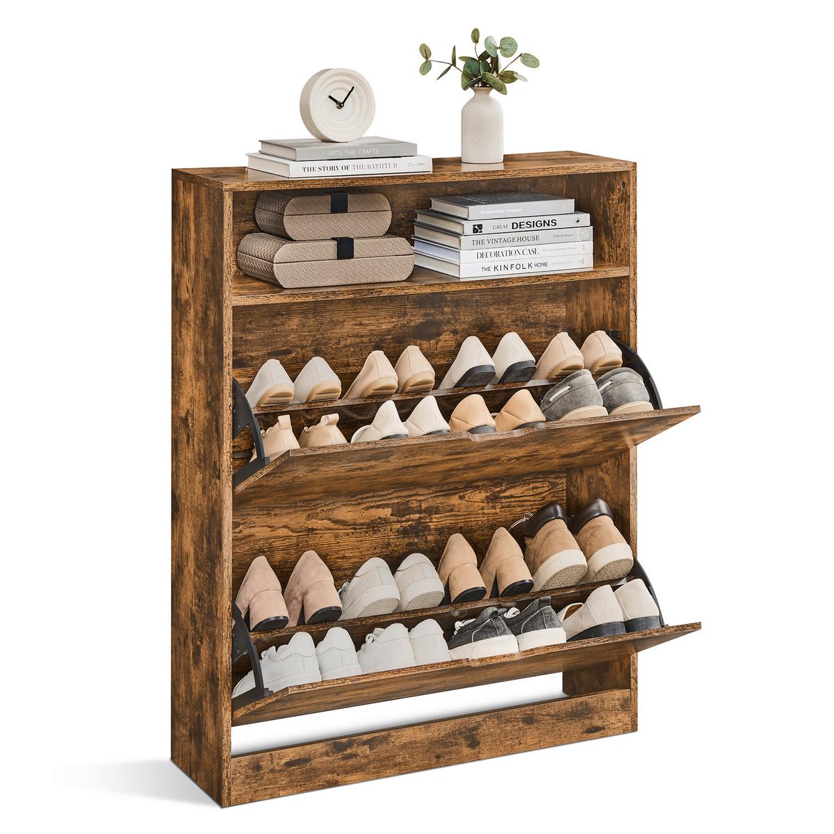 SCHUHKIPPER SHOE CABINET - Braun, MODERN, Holzwerkstoff (80/102/24cm) - MID.YOU