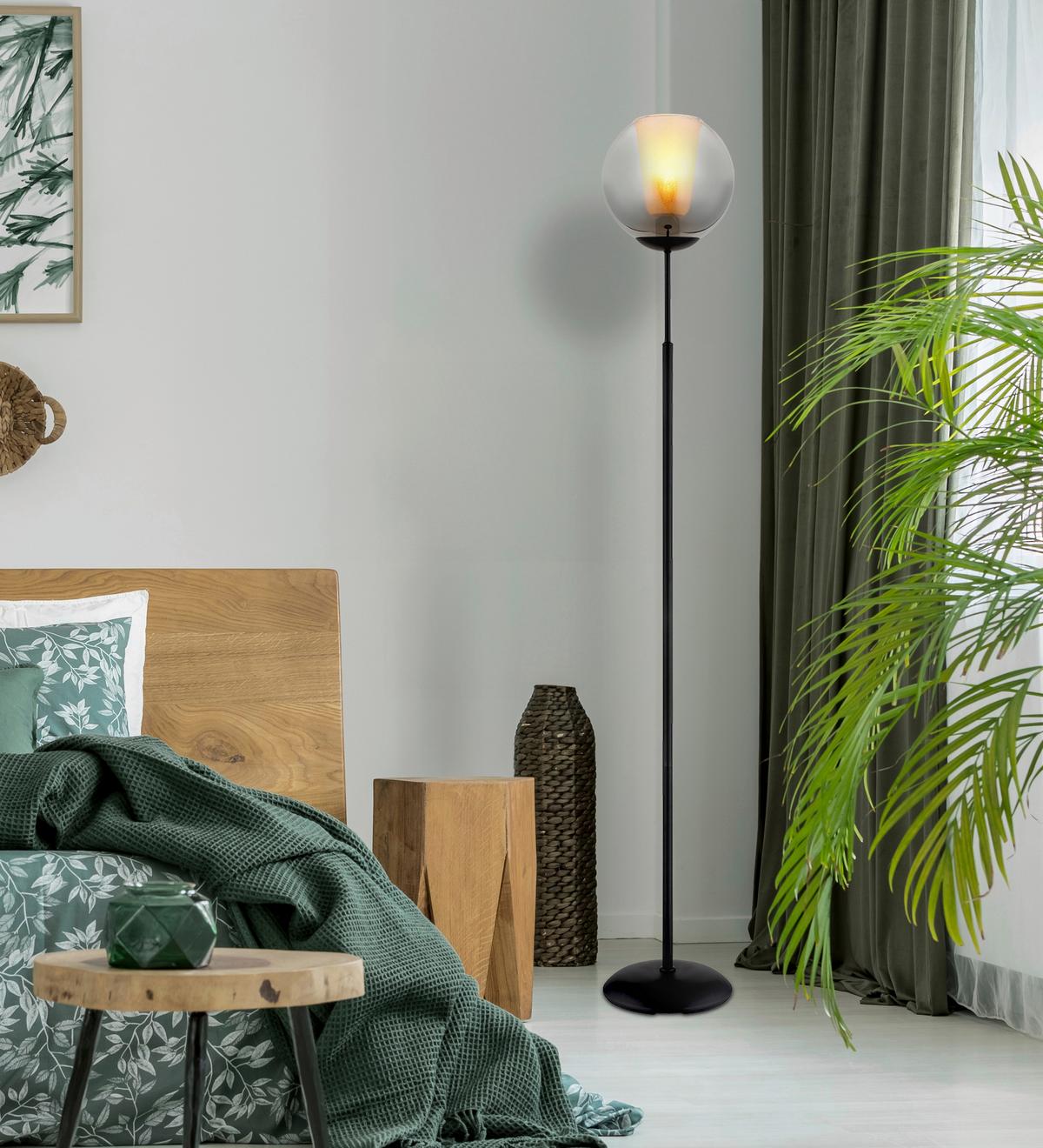 Podna Svjetiljka Barry - siva/prozirno, Basics, staklo/metal (25/154,5cm) - Globo