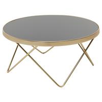 Klubska Miza Dana - zlate barve/črna, Design, kovina/steklo (82/82/39cm) - MID.YOU