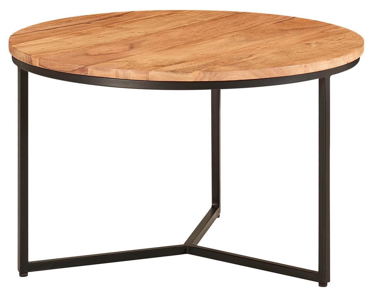 Klubska Miza Wl6.368 - črna/barve akacije, Moderno, kovina/les (60/60/38cm) - MID.YOU