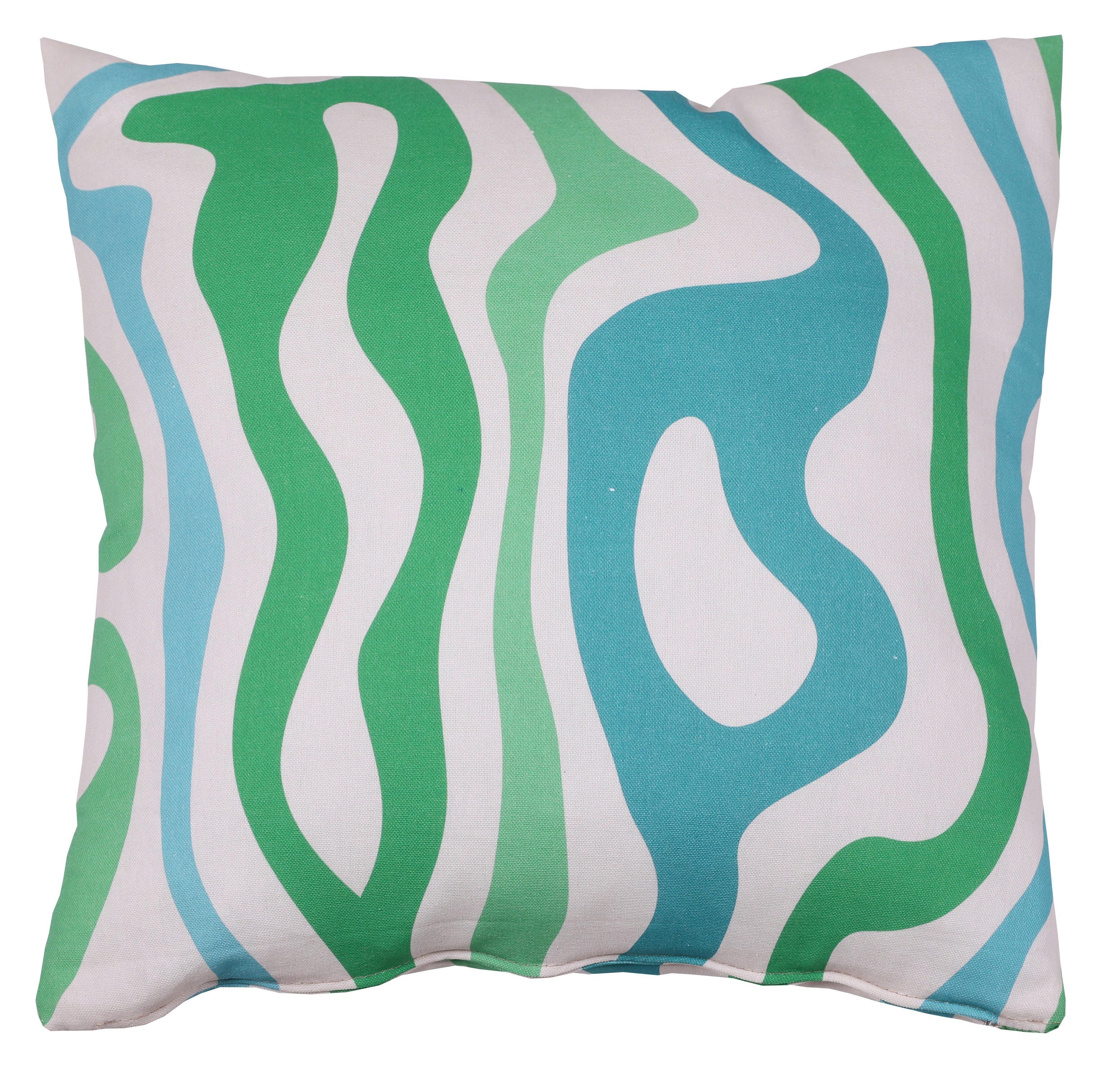 PODUSZKA DEKORACYJNA 29709 - zielony/kolor naturalny, Basics, tkanina (48/48cm)