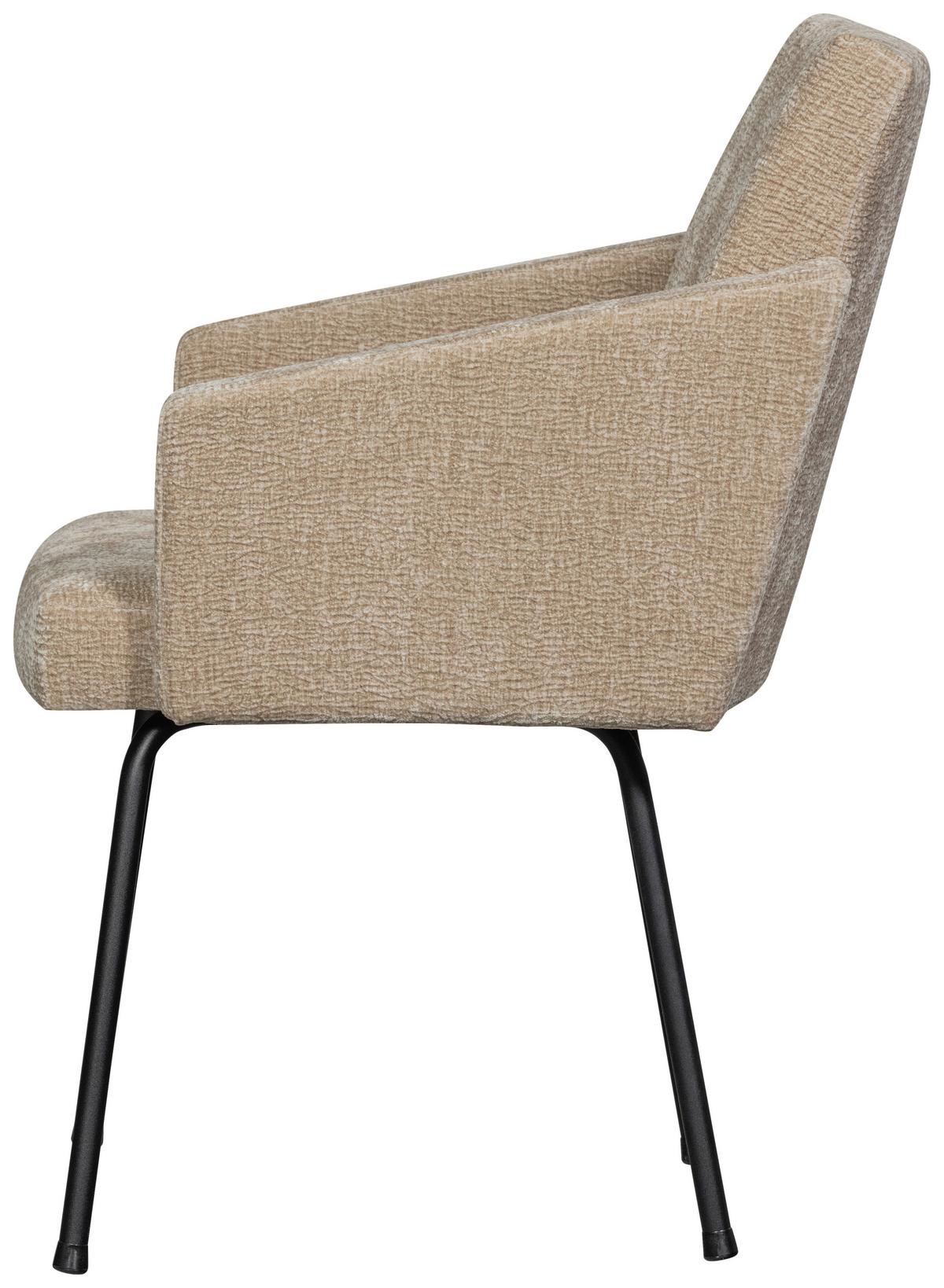 ARMLEHNSTUHL-SET Mount Sandfarben B: 61cm - Sandfarben/Schwarz, MODERN, Textil/Metall (61/82/65cm) - Livetastic