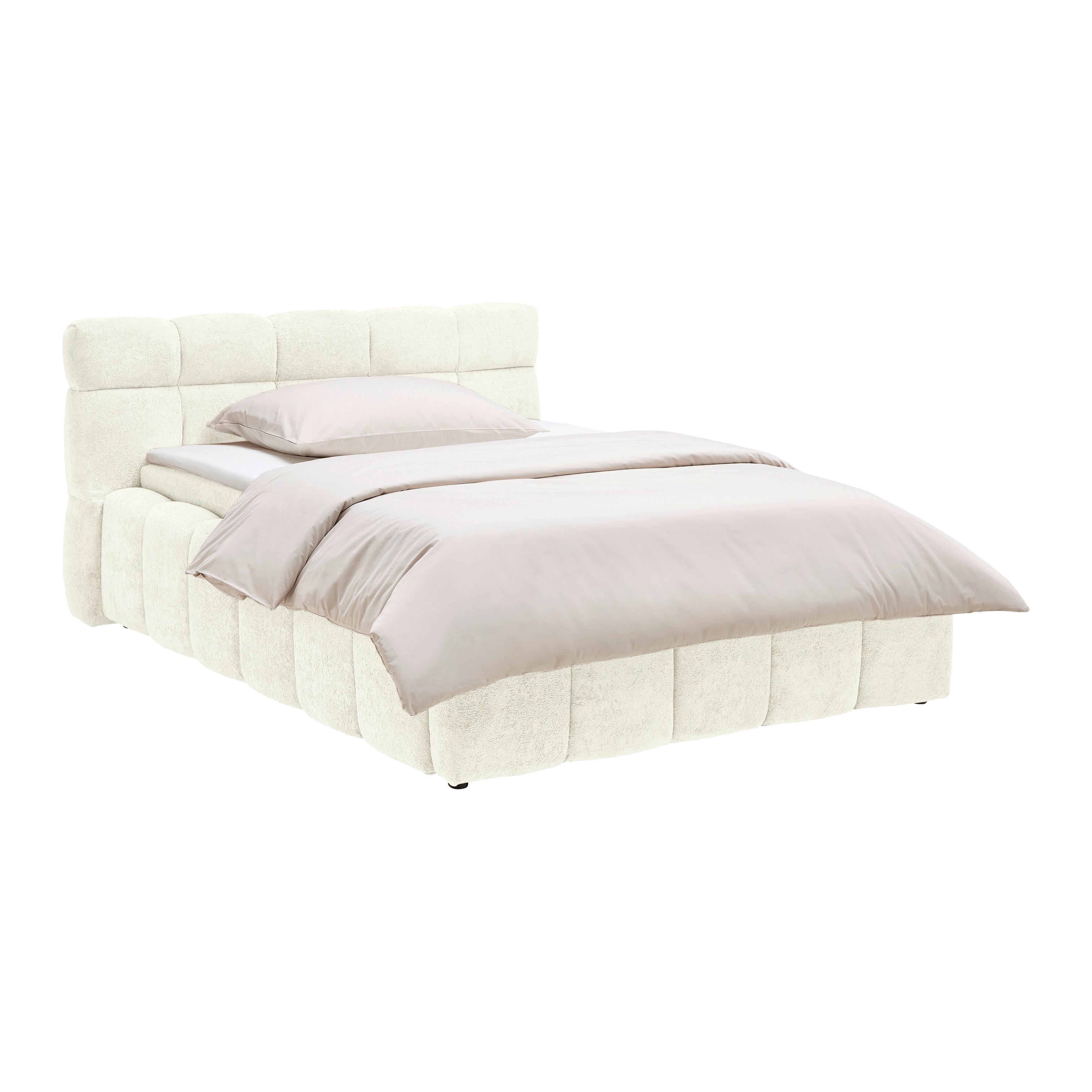 Polsterbett Monte Beige Ca. 140x200cm - Beige/Schwarz, Konventionell, Kunststoff/Textil (140/200cm) - Based