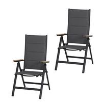 Gartenstuhl-Set Tesor 2-tlg. Anthrazit Hochlehner - Anthrazit, Basics, Holz/Kunststoff (59/110/68cm) - Siena Garden