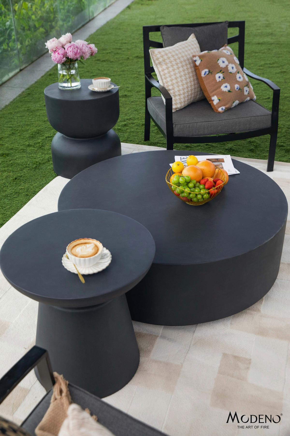 Loungetisch Rome Faserbeton Dunkelgrau - Dunkelgrau, MODERN, Stein (102/102/36cm) - Gardenson