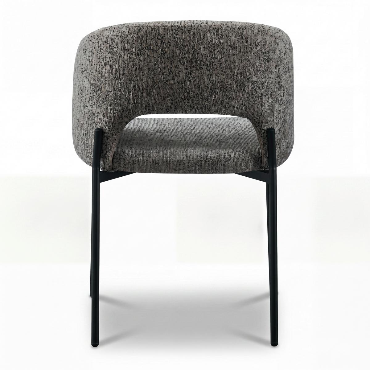 Stuhl Nadiya Braun Leinenoptik Gepolstert - Schwarz/Braun, MODERN, Holz/Textil (52/78/56cm) - Bessagi Home