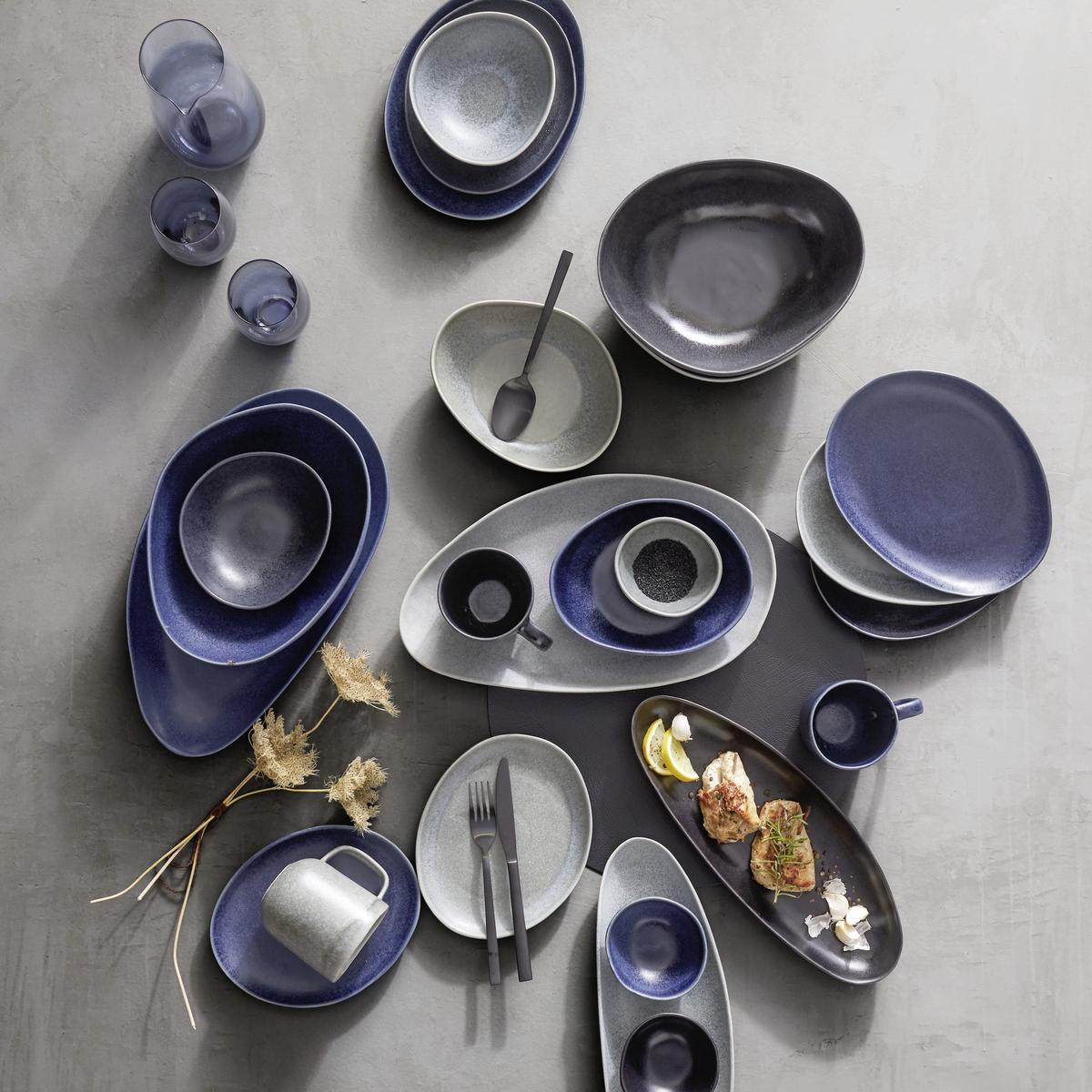 Desszertes Tányér Gourmet - fekete, Modern, kerámia (22/17/2,5cm) - Premium Living