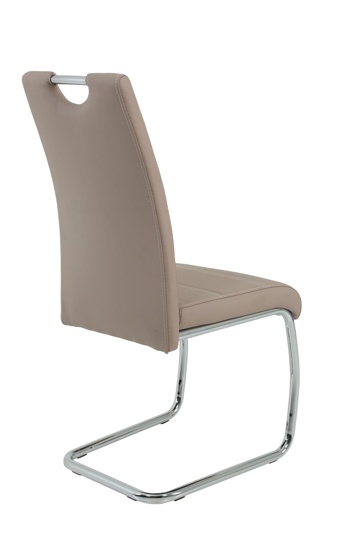 SCHWINGSTUHL-SET FLORA S 4ER-SET - Chromfarben/Weiß, MODERN, Textil/Metall (43/98/59cm) - MID.YOU