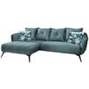 Wohnlandschaft Baggio Blau Velours - Blau/Multicolor, MODERN, Holz/Textil (162/277cm) - Livetastic
