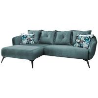 Wohnlandschaft Baggio Blau Velours - Blau/Multicolor, MODERN, Holz/Textil (162/277cm) - Livetastic