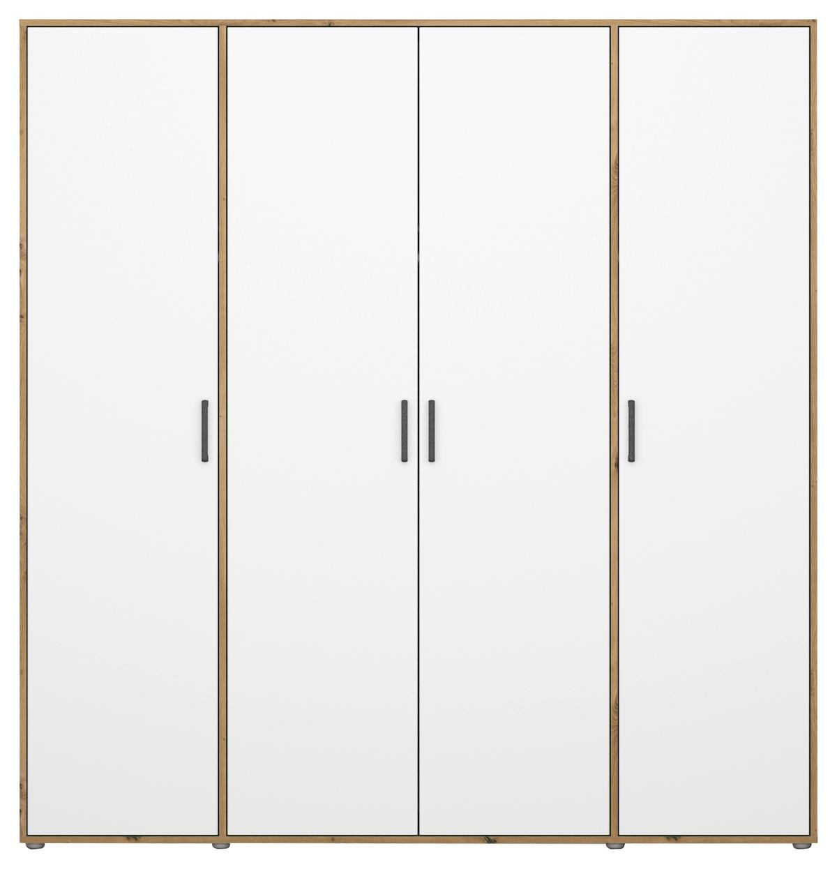 Ormar S Klasičnim Vratima Voyager - bijela/siva, Moderno, drvni materijal/plastika (187/194/53cm) - Modern Living