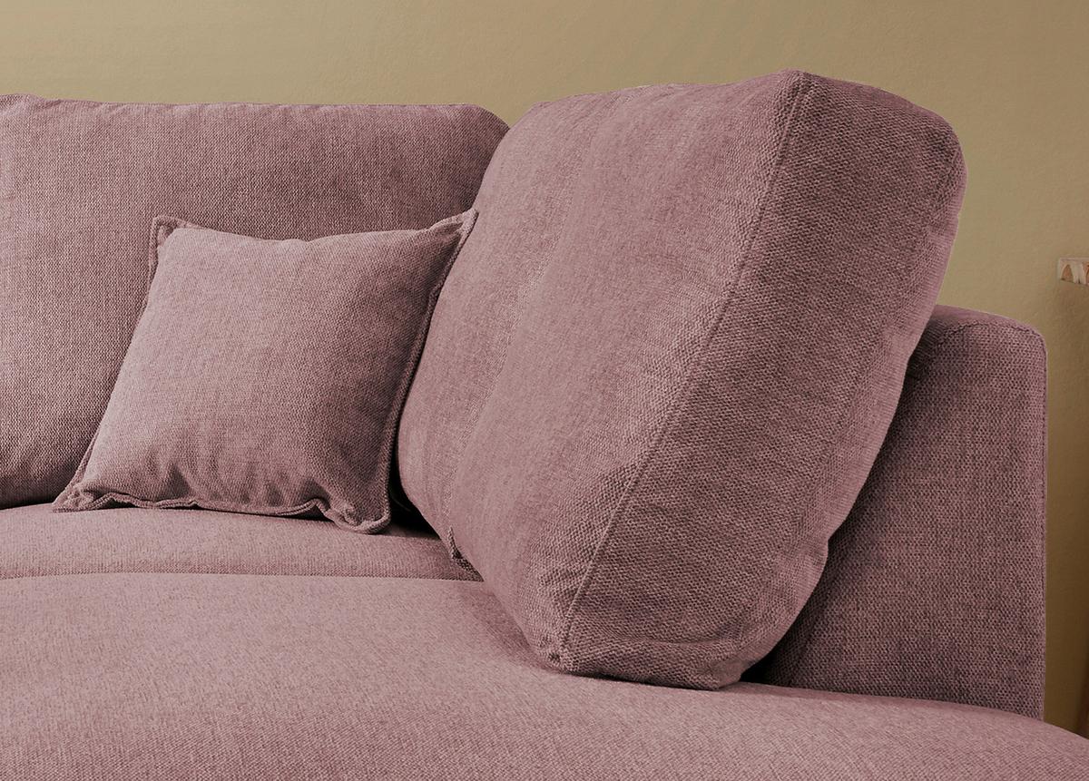 Wohnlandschaft Valentina Rosa Struktur - Rosa/Naturfarben, KONVENTIONELL, Holz/Textil (230/200cm) - P & B