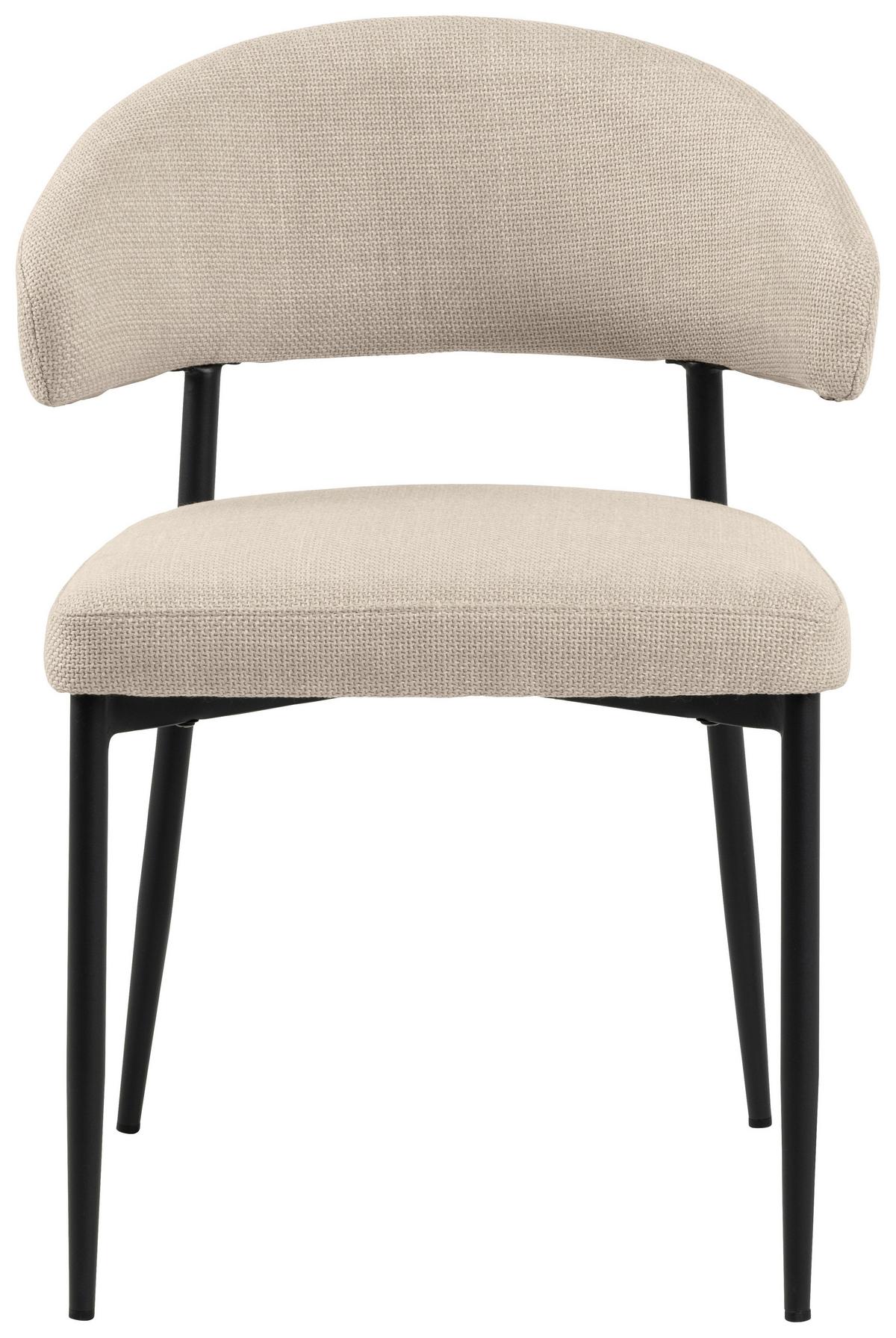 KRZESŁO EDINA - beżowy/czarny, Trend, metal/tkanina (56/77/55cm) - MID.YOU