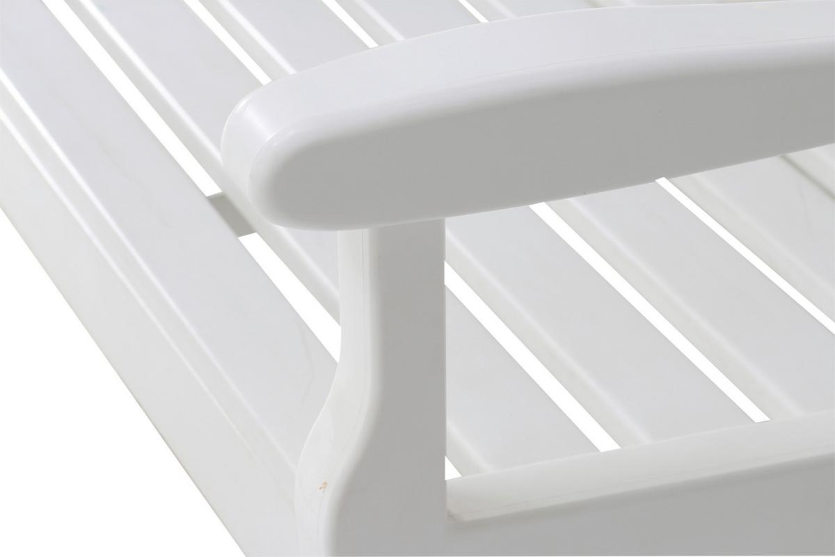 Gartenbank Weiß - Weiß, MODERN, Kunststoff (160/88/69cm) - Gardenson