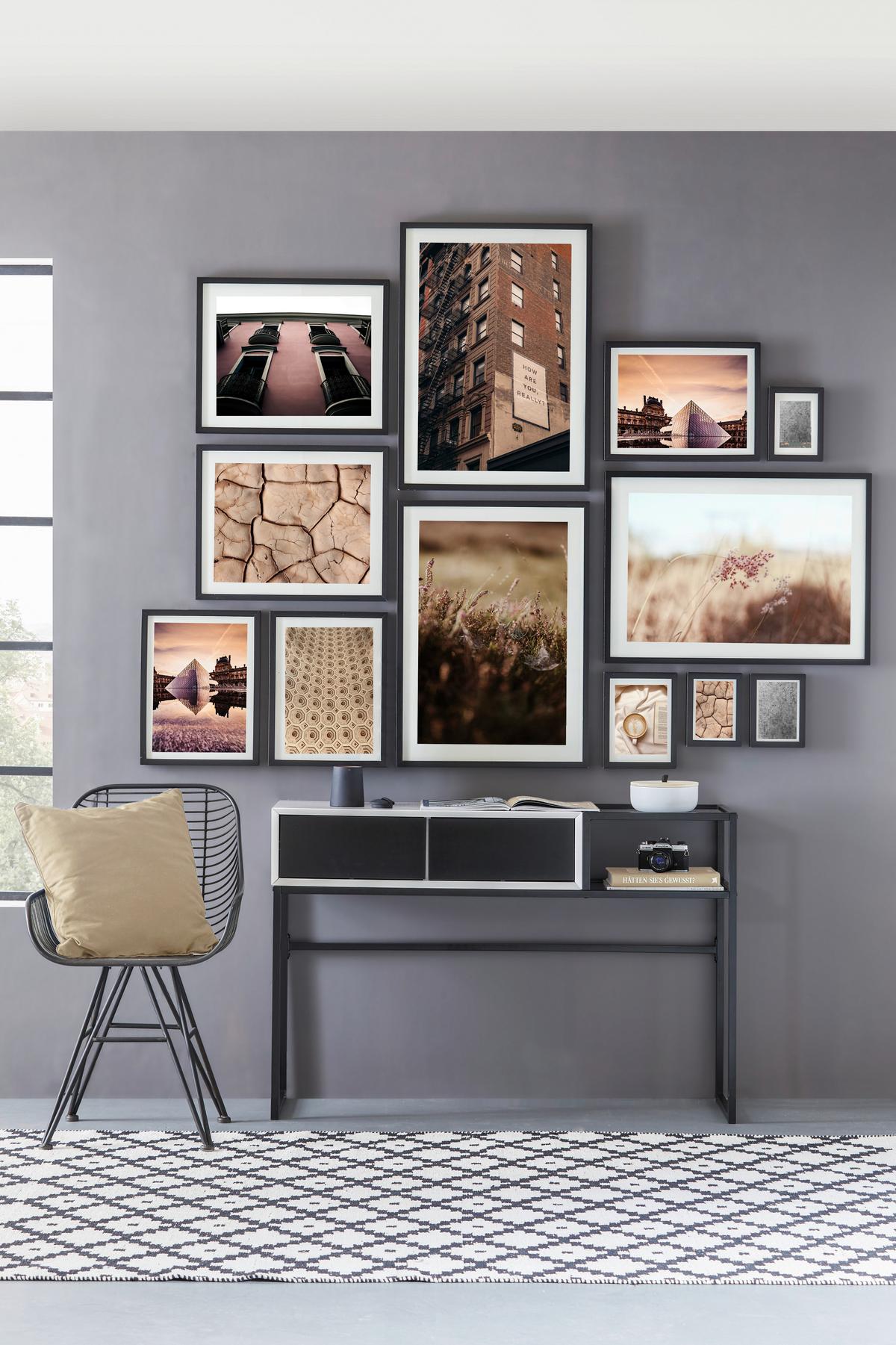 Ramă foto Gitta - negru, Modern, sticlă/material pe bază de lemn (13/18/3,6cm) - Modern Living